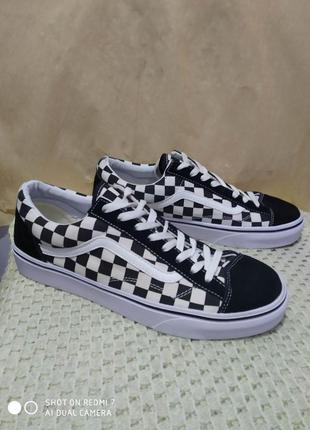 Кожаные комбинированные кроссовки кеды vans2 фото