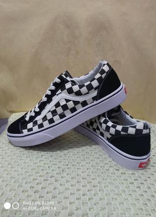 Кожаные комбинированные кроссовки кеды vans1 фото