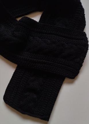 Шарф плотный узкий шарфик крупной вязки италия2 фото