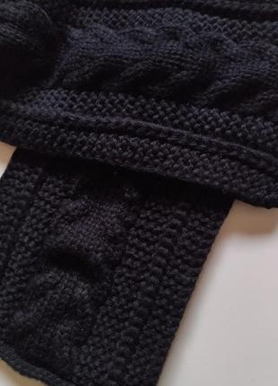 Шарф плотный узкий шарфик крупной вязки италия6 фото