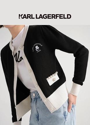 Черный кардиган karl lagerfeld женский на пуговицах