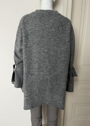 Свитер zara, светр з рукавами на бант, теплий свитер9 фото