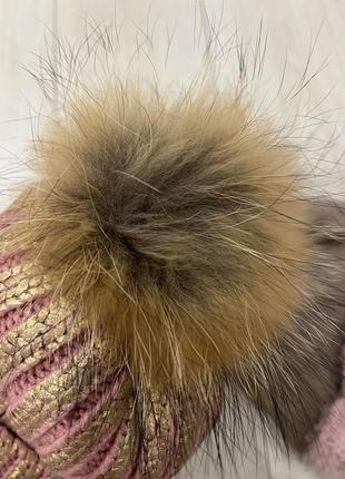 Женская шапка. зимняя шапка. модная шапка. вязаная шапка. шапка с балабоном
