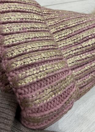 Женская шапка. зимняя шапка. модная шапка. вязаная шапка. шапка с балабоном