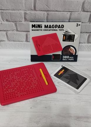 Дитяча дошка магнітна мозайка для розвитку моторики логіки mini magpad