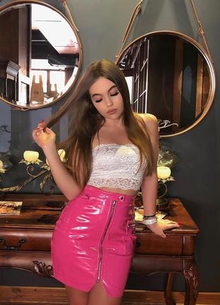 Лаковая юбка missguided кожаная юбка missguided5 фото