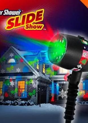 Лазерний новорічний проектор для дому star shower slide show1 фото