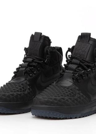 Зимові черевики з хутром nike lunar force 1 duckboot '17 "black"7 фото