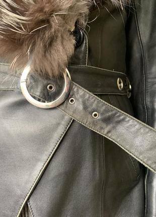 Женская кожаная куртка натуральный мех5 фото