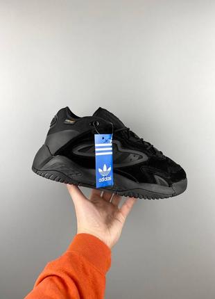 Мужские зимние кроссовки adidas originals streetball ii black fur замшевые на меху