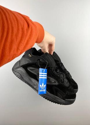 Мужские зимние кроссовки adidas originals streetball ii black fur замшевые на меху3 фото