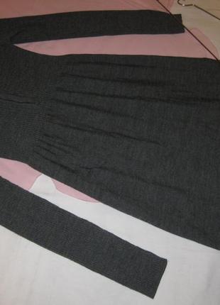Вовна100% сіра довга міді сукня светр в'язана шерстяна км1860 відкрита супер на великі груди5 фото