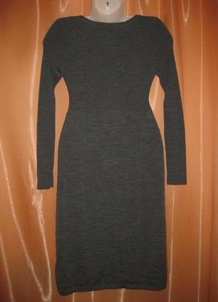 Вовна100% сіра довга міді сукня светр в'язана шерстяна км1860 відкрита супер на великі груди6 фото