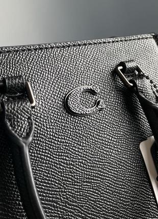 Женская сумка coach tote16 with signature canvas black premium9 фото