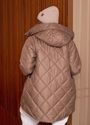 Удлиненная зимняя куртка на силиконизированном синтепоне батал с 48 по 58 размер3 фото