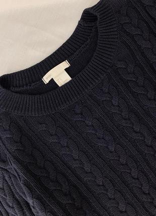 Темно синій джемпер в коси h&m 4
