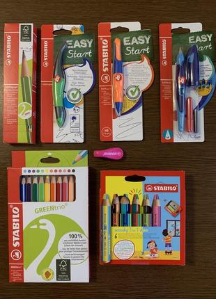 Канцтовари stabilo (олівці, ручка, маркер, простий олівець, гумка)