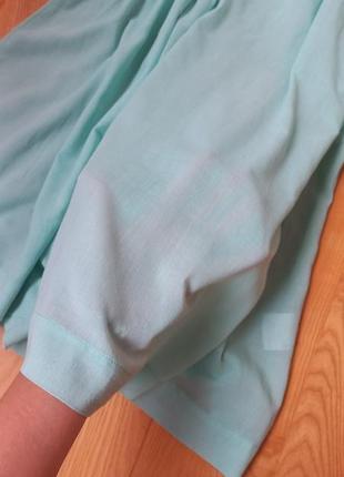 Платье туника мятного цвета оверсайз с объёмными рукавами сарафан сукня пляжное платье4 фото