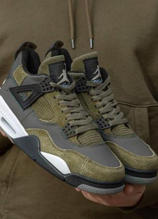 Мужские кроссовки nike air jordan 4 retro craft olive 41-44-45