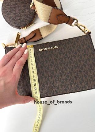 Женская брендовая сумочка michael kors jet set logo crossbody bag сумка кроссбоди оригинал кожа мишель корс майкл корс на подарок жене подарок девушке6 фото