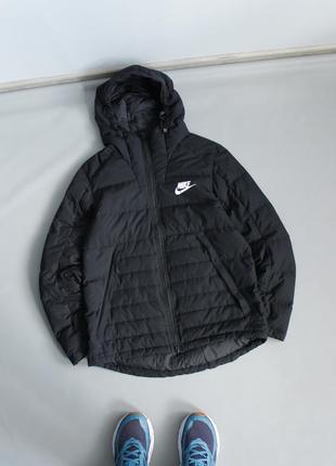 Nike nsw down jacket мужской пуховик найк куртка черная на пуху м 48 adidas champion puma tnf2 фото