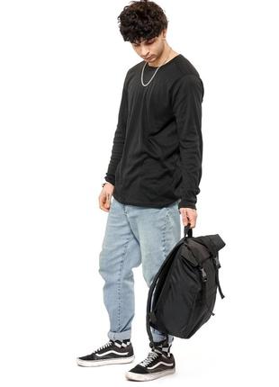 Рюкзак ролл sambag rolltop milton чорний тканевий10 фото