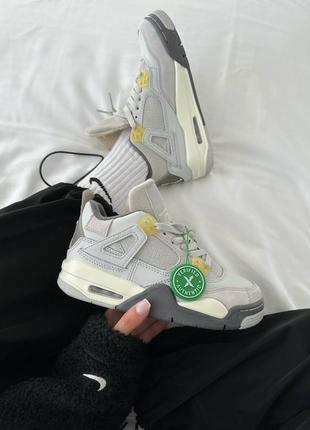 Женские кроссовки серые nike air jordan retro 4 “craft” premium5 фото