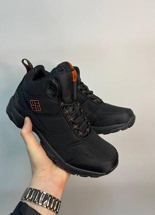 Мужские зимние кроссовки черные columbia waterproof black
