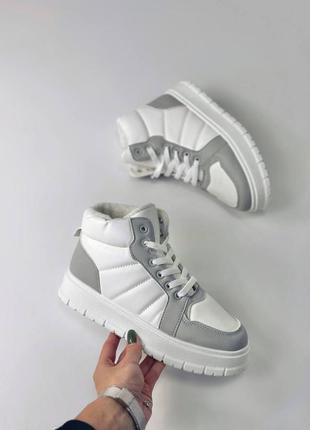 Жіночі снікерси білі зимові sneakers ayron grey