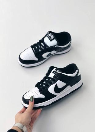 Женские зимние кроссовки белые с черным nike dunk sb black &amp;white winter