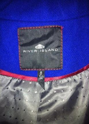 Синє двобортне пальто напіввовняна river island4 фото