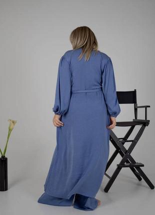 Пижамный костюм-тройка diana💎
  шелк вискоза (бра+халат+штаны)4 фото