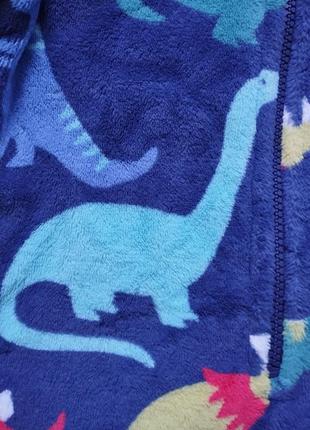 Крутой тёплый пушистый плюшевый комбенизон принт динозавры на 2-3 года на рост 98 см m&s5 фото