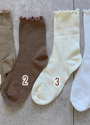Шкарпетки високі з рюшами в білому кольорі носки