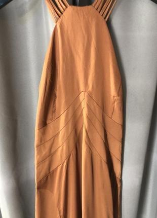 Платье макси с атласной юбкой в стиле "рыбий" хвост и деталью макрами сзади asos design8 фото