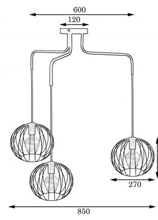 Люстра msk electric globe у стилі лофт на три плафони nl 12722-32 фото