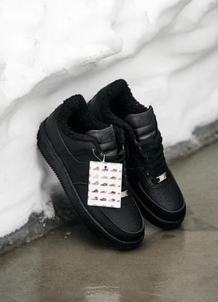 Черные зимние nike air support 1 мех