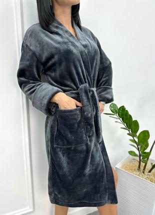 Теплый махровый женский халат "raichel". 42-56 р, 5 кол.4 фото