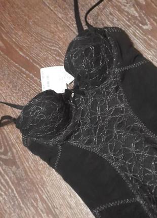 Брендовый новый роскошный утягивающий пеньюар р.32 a 70 a от ann summers, кружево, крепление для чулок, косточки, поролон7 фото