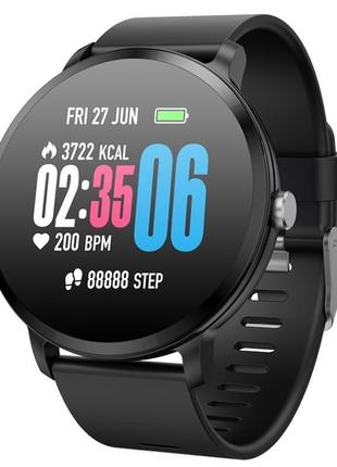 Smart watch часы v11, фитнес часы с ips дисплеем, тонометр, пульсометр, шагомер черные3 фото