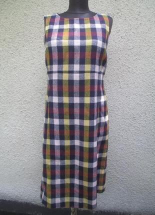 Шерстяной сарафан/платье в клетку