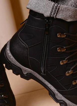 Ботинки мужские черные, зима4 фото