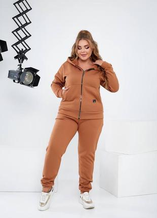 Теплий костюм на змійці на флісі великі батальні розміри6 фото