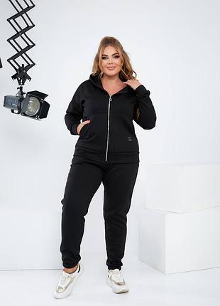 Теплий костюм на змійці на флісі великі батальні розміри9 фото