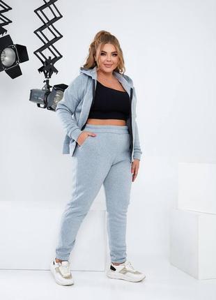 Теплий костюм на змійці на флісі великі батальні розміри5 фото