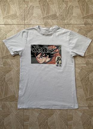 Футболка y2k rare vintage dragon ball z big logo goku anime tee white