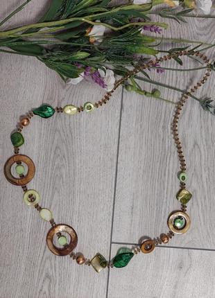 Шикарные длинные бусы 🔹ассорти, натуральный камень, перламутр, бисер, хрустальные бусины(42 см)