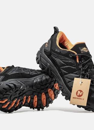 Мужские кроссовки merrell ice cap moc black orange черно-оранжевые