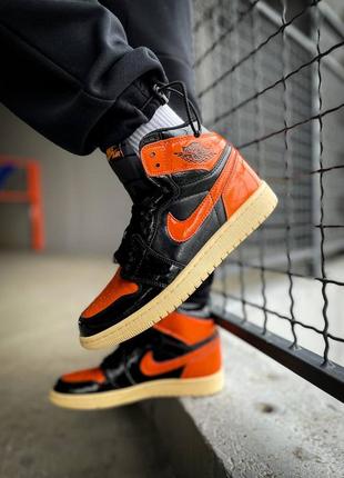 Nike air jordan 1 retro high og "black/orange4 фото