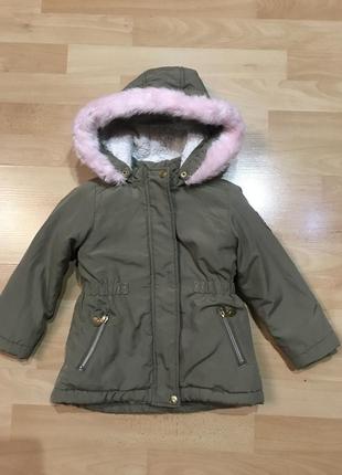 Італійська тепла зимова куртка для дівчаток на ріст 92 см
